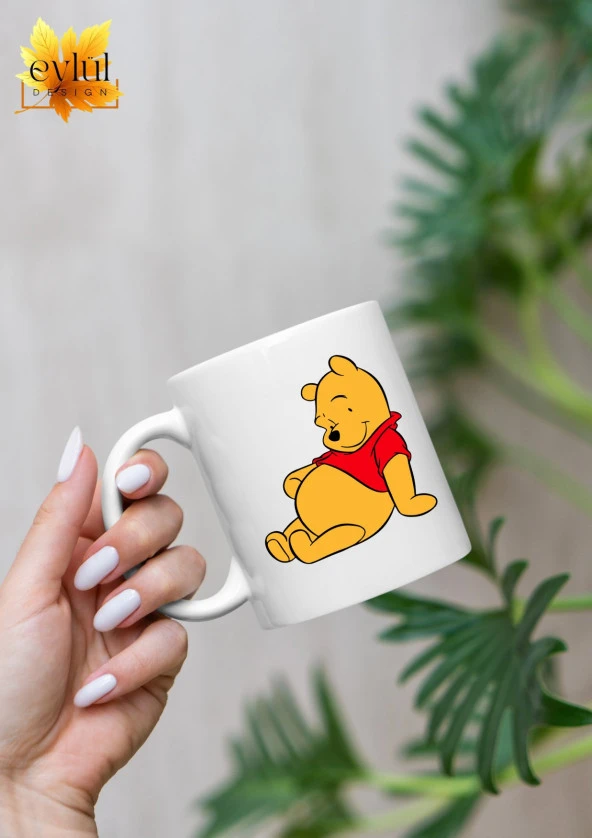Winnie the Pooh Temalı Sevimli Eğlenceli Özel Tasarım Baskılı Kupa Bardak Hediye Bardak
