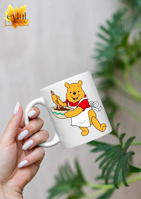 Winnie the Pooh Temalı Sevimli Eğlenceli Özel Tasarım Baskılı Kupa Bardak Hediye Bardak ürün görseli