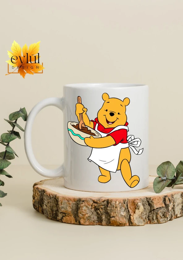 Winnie the Pooh Temalı Sevimli Eğlenceli Özel Tasarım Baskılı Kupa Bardak Hediye Bardak - Resim 2