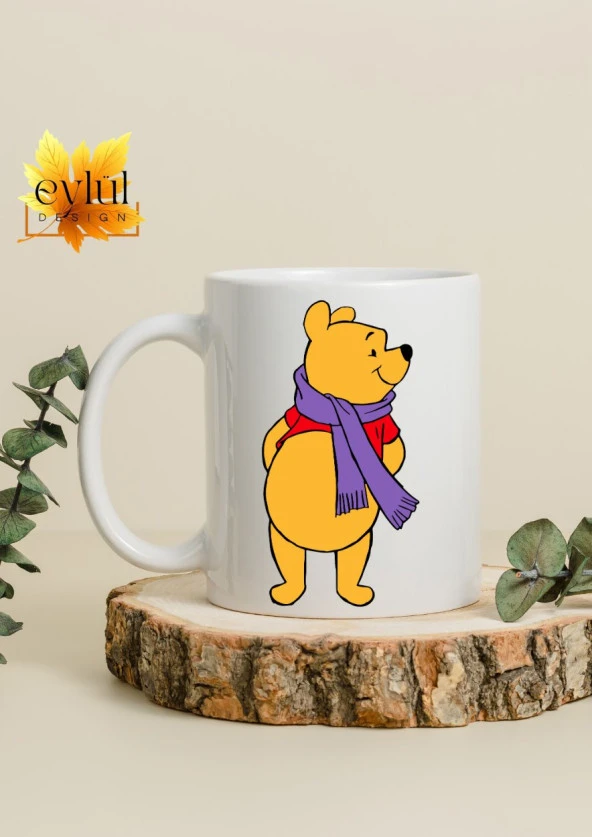 Winnie the Pooh Temalı Sevimli Eğlenceli Özel Tasarım Baskılı Kupa Bardak Hediye Bardak - Resim 2