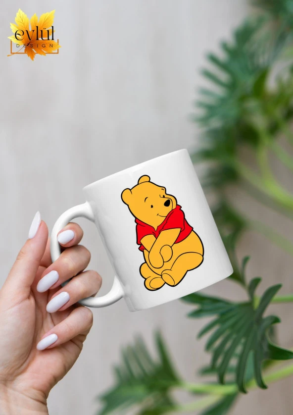 Winnie the Pooh Temalı Sevimli Eğlenceli Özel Tasarım Baskılı Kupa Bardak Hediye Bardak