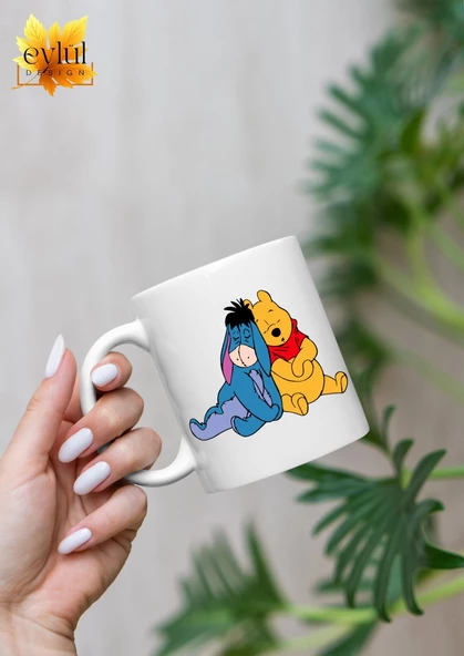 Winnie the Pooh Temalı Sevimli Eğlenceli Özel Tasarım Baskılı Kupa Bardak Hediye Bardak ürün görseli