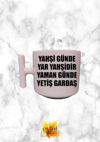 Krem Rengi T Saplı Eğlenceli Gibi Replik Yazılı Özel Tasarım Baskılı T Kupa Bardak Latte Bardağı ürün görseli