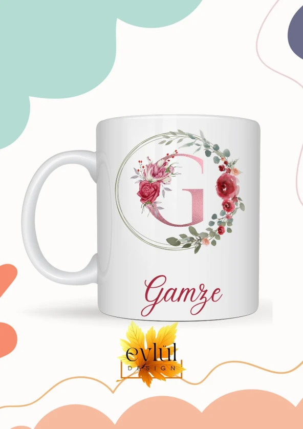 Gamze Yazılı Kupa Bardak Baskılı İsim Kupa Bardak Kahve Bardağı Doğum Günü Hediye Kupa
