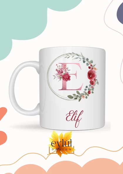 Elif Yazılı Kupa Bardak Baskılı İsim Kupa Bardak Kahve Bardağı Doğum Günü Hediye Kupa ürün görseli