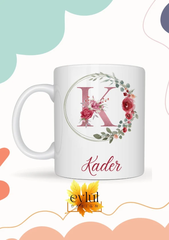 Kader Yazılı Kupa Bardak Baskılı İsim Kupa Bardak Kahve Bardağı Doğum Günü Hediye Kupa