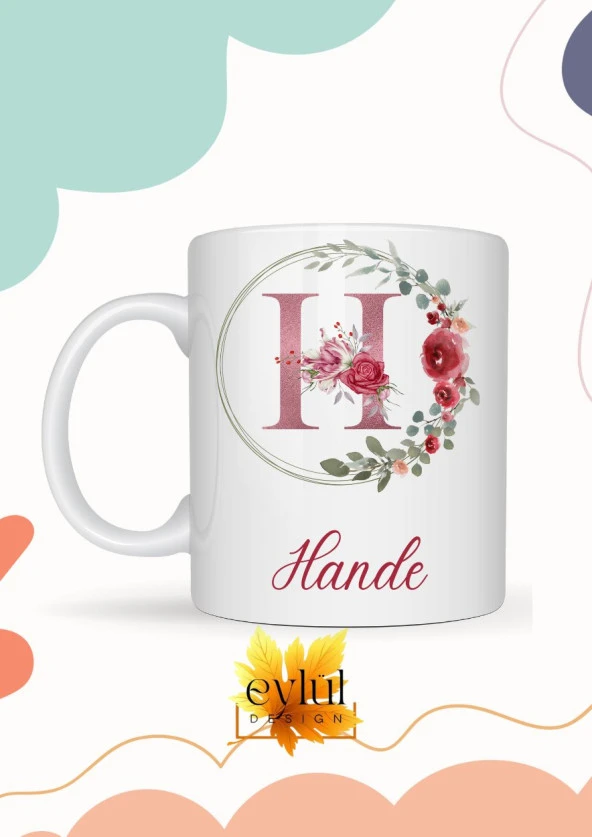 Hande Yazılı Kupa Bardak Baskılı İsim Kupa Bardak Kahve Bardağı Doğum Günü Hediye Kupa