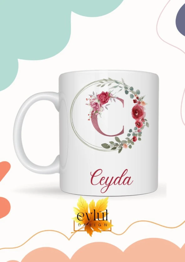 Ceyda Yazılı Kupa Bardak Baskılı İsim Kupa Bardak Kahve Bardağı Doğum Günü Hediye Kupa