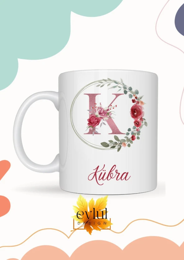 Kübra Yazılı Kupa Bardak Baskılı İsim Kupa Bardak Kahve Bardağı Doğum Günü Hediye Kupa
