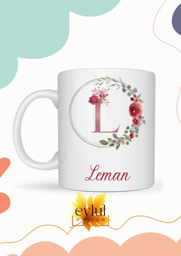 Leman Yazılı Kupa Bardak Baskılı İsim Kupa Bardak Kahve Bardağı Doğum Günü Hediye Kupa