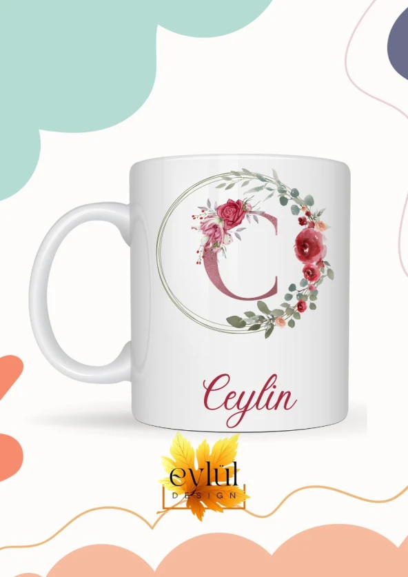 Ceylin Yazılı Kupa Bardak Baskılı İsim Kupa Bardak Kahve Bardağı Doğum Günü Hediye Kupa