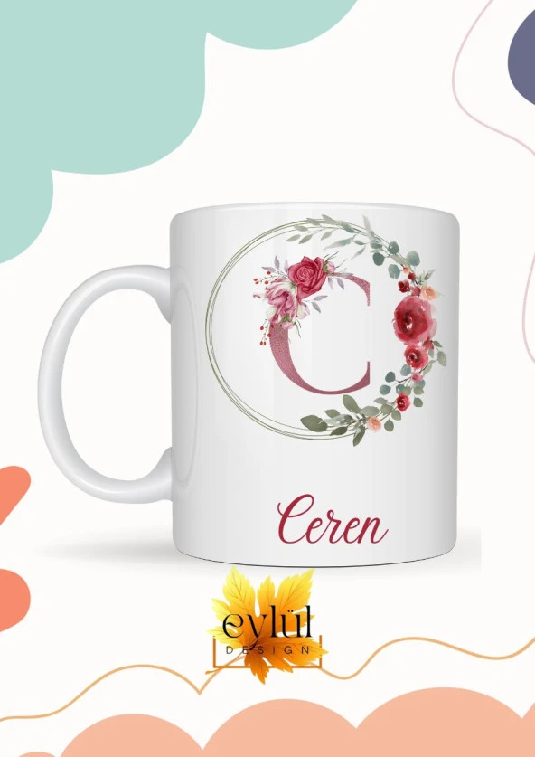 Ceren Yazılı Kupa Bardak Baskılı İsim Kupa Bardak Kahve Bardağı Doğum Günü Hediye Kupa
