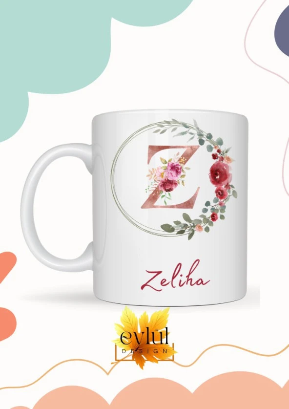 Zeliha Yazılı Kupa Bardak Baskılı İsim Kupa Bardak Kahve Bardağı Doğum Günü Hediye Kupa