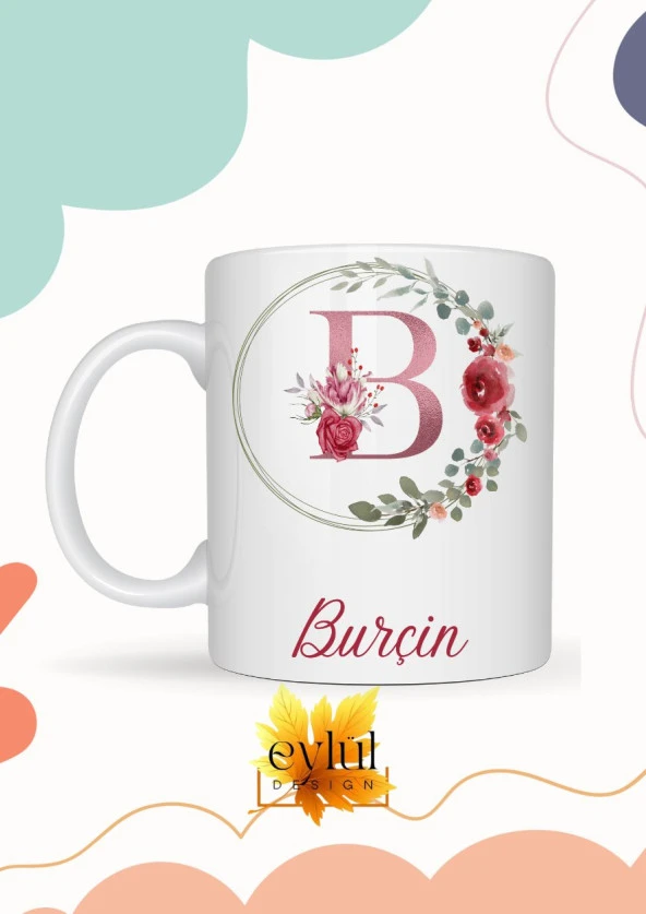 Burçin Yazılı Kupa Bardak Baskılı İsim Kupa Bardak Kahve Bardağı Doğum Günü Hediye Kupa ürün görseli 1