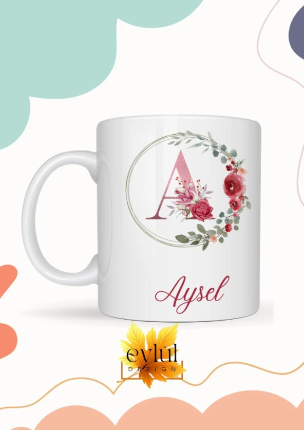 Aysel Yazılı Kupa Bardak Baskılı İsim Kupa Bardak Kahve Bardağı Doğum Günü Hediye Kupa