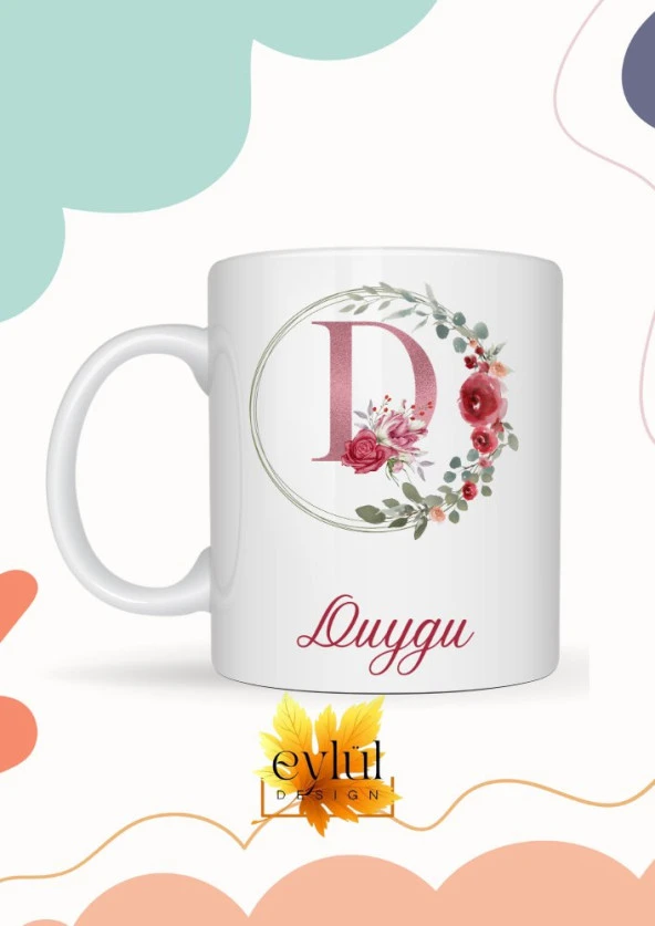 Duygu Yazılı Kupa Bardak Baskılı İsim Kupa Bardak Kahve Bardağı Doğum Günü Hediye Kupa