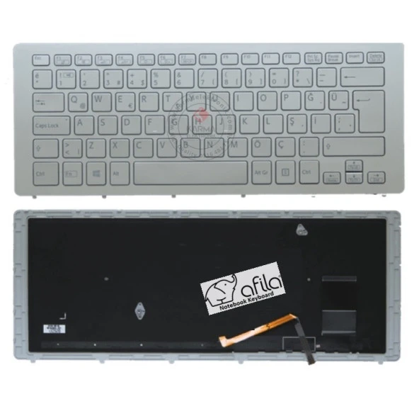 Sony SVF14N SVF-14N SVF14N1J2R Notebook Klavye (Gri TR) Işıklı ürün görseli 1