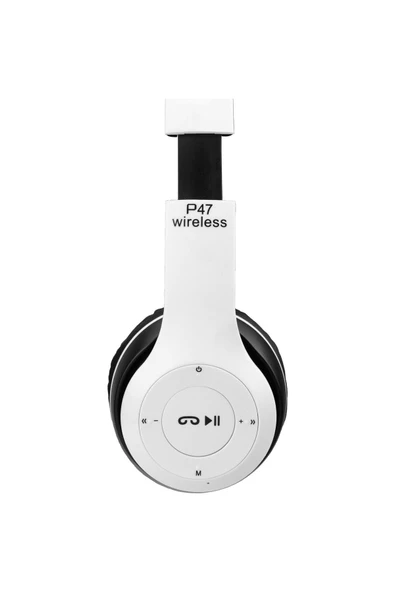 AbaTech HUAWEİ P SMART 2021 UYUMLU P47 BEYAZ KABLOSUZ BLUETOOTH KULAKLIK - 2