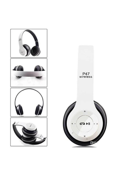 AbaTech HUAWEİ P SMART 2021 UYUMLU P47 BEYAZ KABLOSUZ BLUETOOTH KULAKLIK
