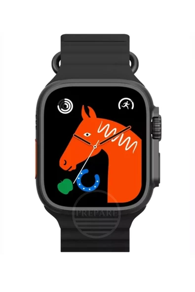 AbaTech OPPO A15S - OPPO A55 UYUMLU WATCH 8 800T ULTRA 49MM AKILLI SAAT ÇİFT KORDONLU