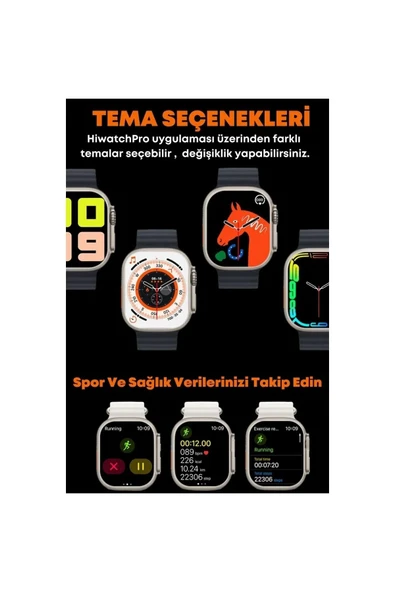 AbaTech GENERAL MOBİLE GM21 PLUS - GM21 - GM22 UYUMLU WATCH 8 800T ULTRA 49MM AKILLI SAAT ÇİFT KORDONLU - 4