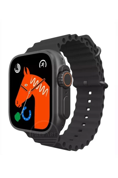 AbaTech XİAOMİ REDMİ 9C UYUMLU WATCH 8 800T ULTRA 49MM AKILLI SAAT ÇİFT KORDONLU