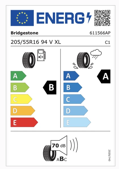 Bridgestone 205/55R16 94V Xl Turanza 6 B-A-70 Yaz Oto Lastiği (Üretim Yılı: 2024)