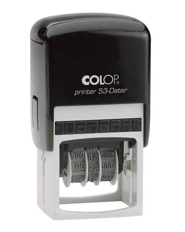 COLOP PRINTER 53 TARİH KAŞE(TR) SİYAH KASA MAVİ/KIRMIZI KEÇE - 30X45MM