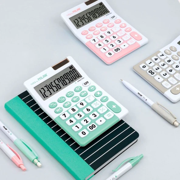 MILAN 151812IBGPBL ANTİBAKTERİYEL PEMBE 12 HANELİ HESAP MAKİNASI - 7