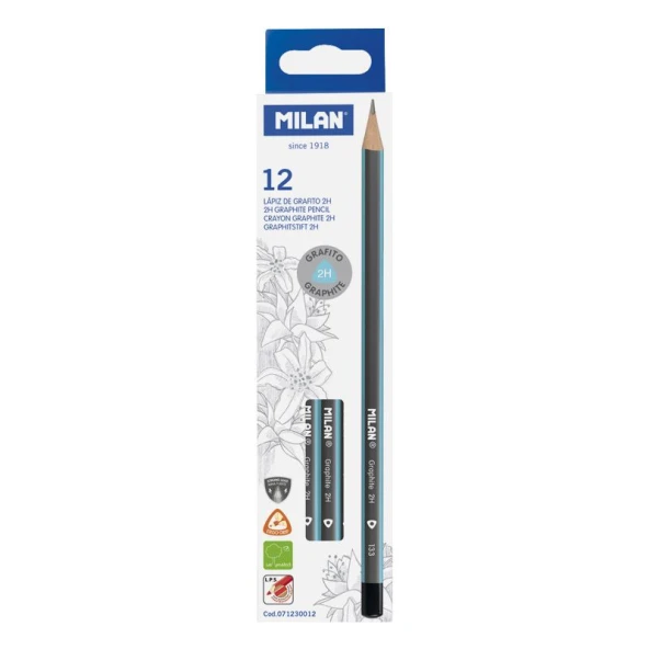 MILAN 71230012 GRAPHITE 2H ÜÇGEN KURŞUN KALEM - 12ADET