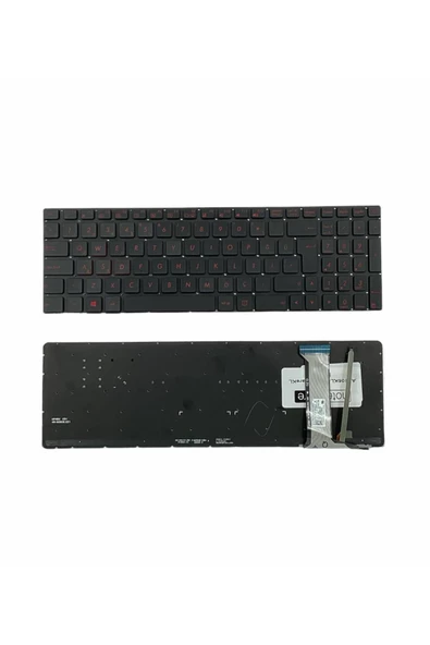 Asus ile Uyumlu Rog GL752, GL752V, GL752VL, GL752VW Notebook Klavye Işıklı Siyah TR