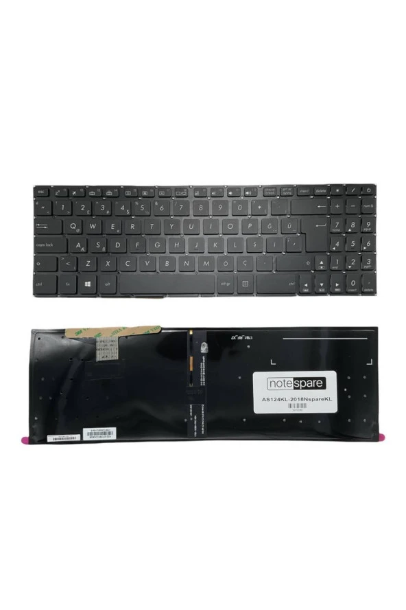 Asus ile Uyumlu VivoBook N580GD-DM071T, N580GD-DM403T Notebook Klavye Işıklı Siyah TR