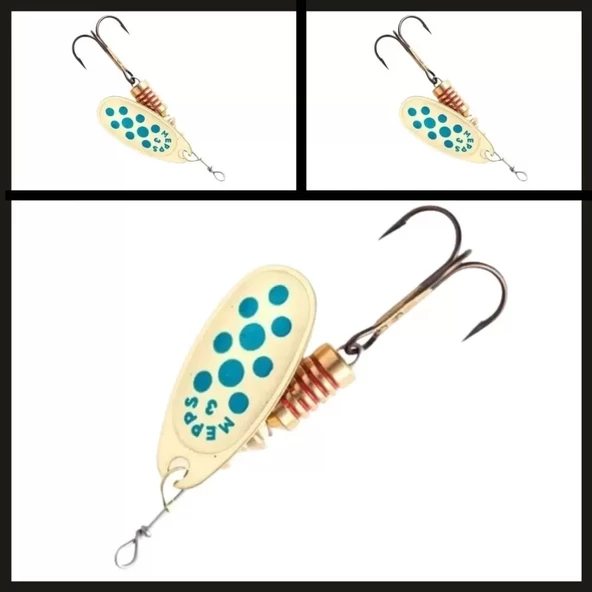 Uyguna-Yakala Altın/mavi Noktalı No:0 Comet Döner Kaşık-ÖKŞ.060 - Resim 2