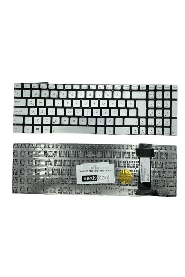 Asus ile Uyumlu Q550LF-BBI7T07 Notebook Klavye Gümüş Gri TR