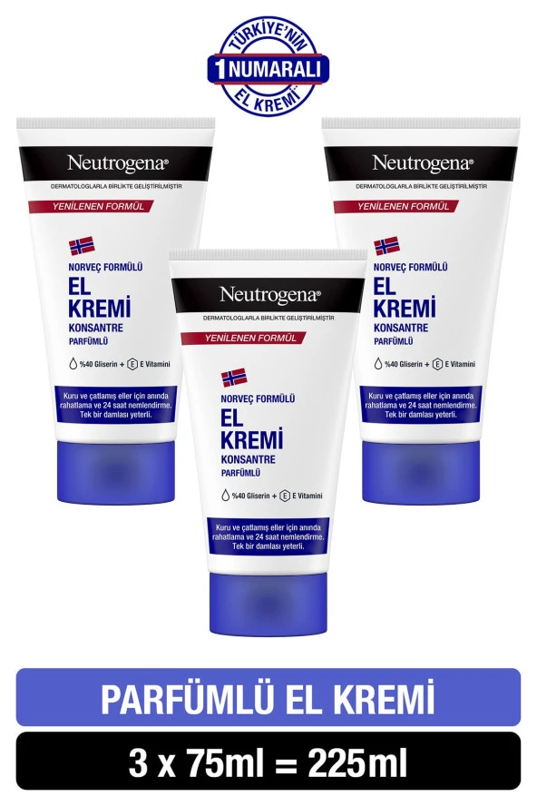 Neutrogena   Norveç Formülü El Kremi Parfümlü 75 ml x3