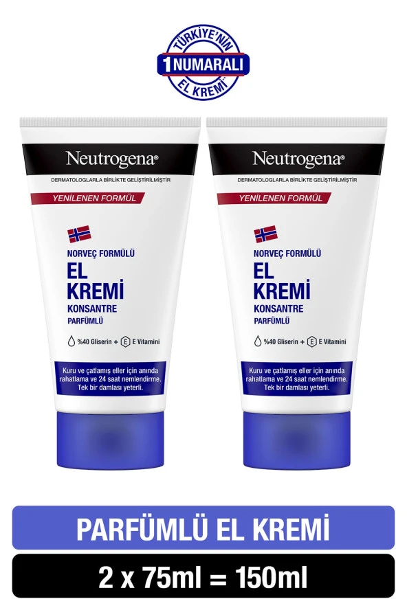 Neutrogena   Norveç Formülü El Kremi Parfümlü 75 Ml X 2 Adet