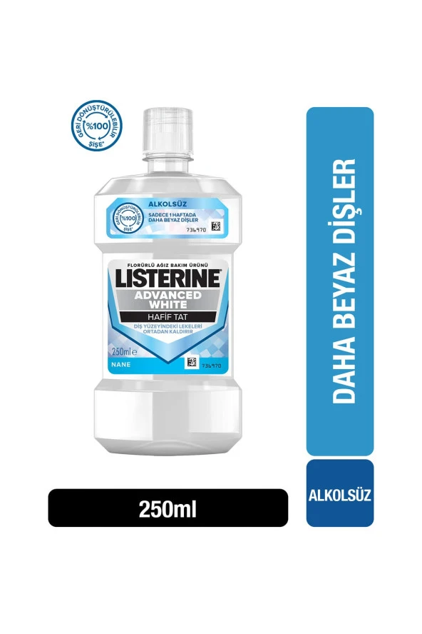 Listerine   Advanced White Hafif Tat Ağiz Bakim Suyu 250 ml
