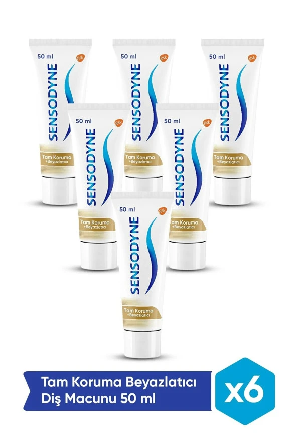 Sensodyne   Tam Koruma Ve Beyazlatıcı Hassas Dişler Için 50ml 6 Adet