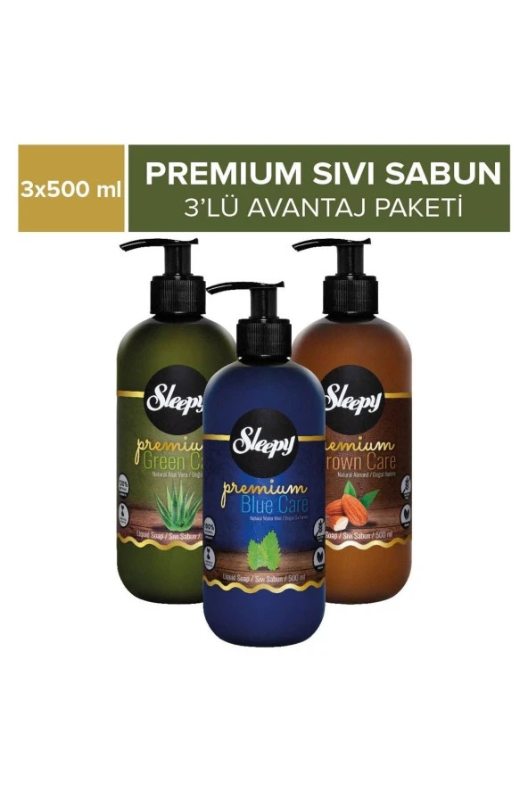 Sleepy   Premium Sıvı Sabun 3’lü Avantaj Paketi 3x500 Ml