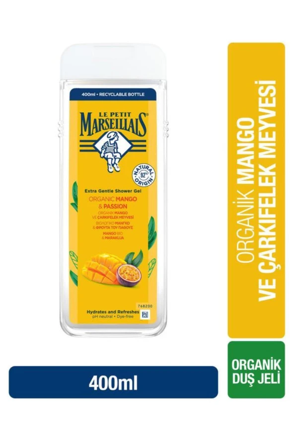 Le Petit Marseillais   Lpm Organik Mango Ve Çarkıfelek Meyvesi 400ml Duş Jeli