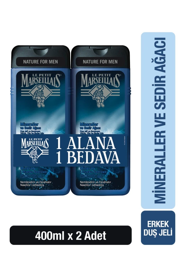 Le Petit Marseillais   Lpm Men Mineraller Ve Sedir Ağacı Duş Jeli 400ml X2 - 1