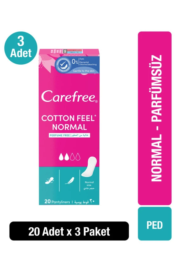 Carefree   Refresh Breathable Günlük Ped 20'li X3