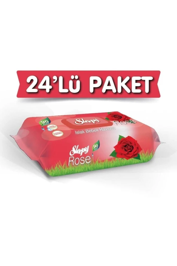 Sleepy   Gül Kokulu Islak Havlu 24x90 Lı 24 Paket 2160 Yaprak