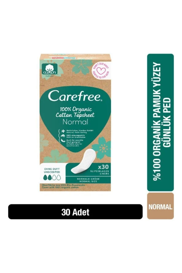 Carefree   Organic Cotton Topsheet Normal Günlük Ped 30'lu Paket