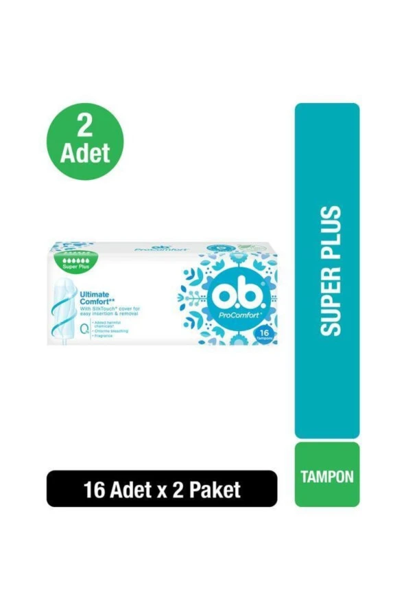 o.b.   Tampon Süper Plus Yeni 16'lı X2