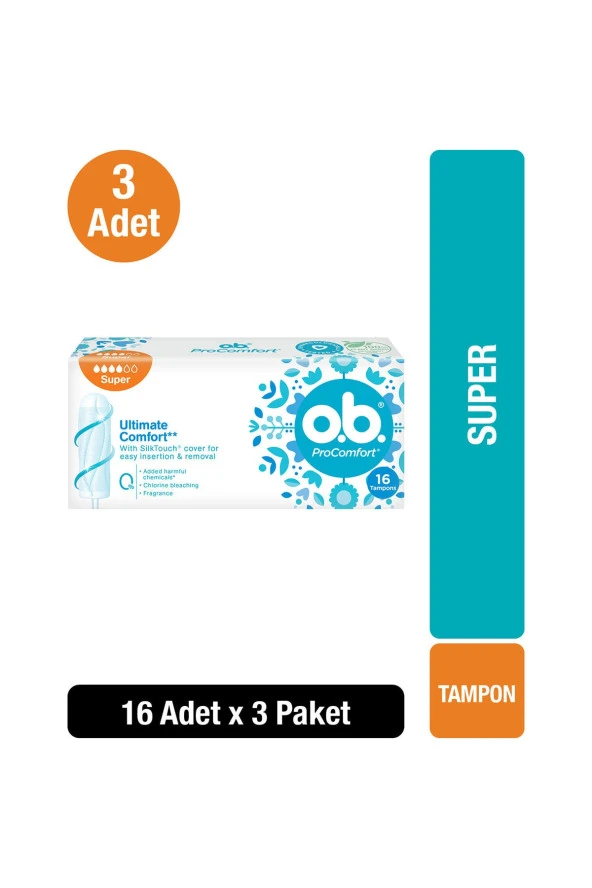 o.b.   O.b Tampon Süper 16'lı X3
