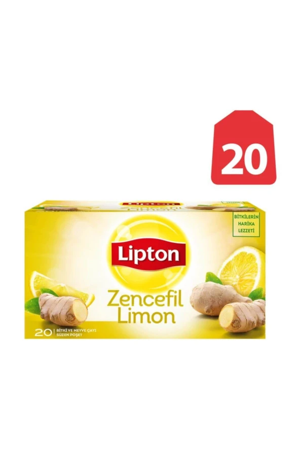 Lipton   Zencefil ve Limon Bardak Poşet Bitki Çayı 20'li