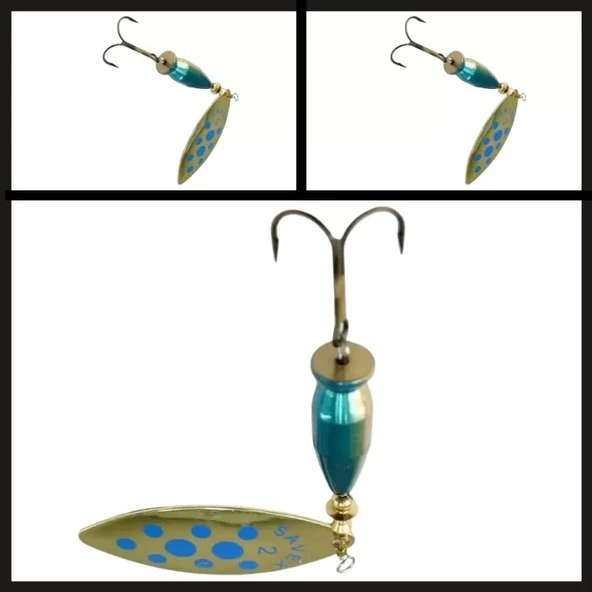 Uyguna-Yakala Altın/mavi No:2/20 Gr Long Döner Kaşık-KAŞ.090 - Resim 2