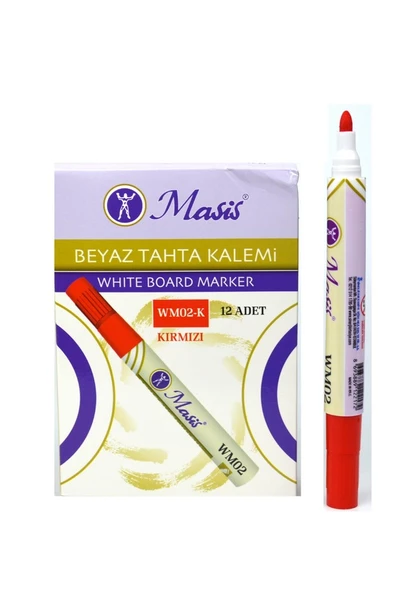 Masis Beyaz Tahta Kalemi 12'li Kutu Kırmızı - 2
