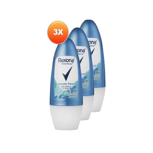 Rexona Shower Fresh Kadın Roll-On Deodorant 50 ML x 3 Adet